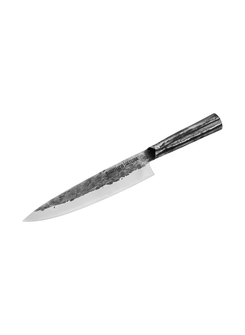 Samura Meteora Professional Japanese Knife Set 3 Piece - VG-10 Damascus Steel - Chef, Nakiri, & Utility Kitchen Knives - Hammered All-Metal Design - Premium Cooking Cutlery - Image 5